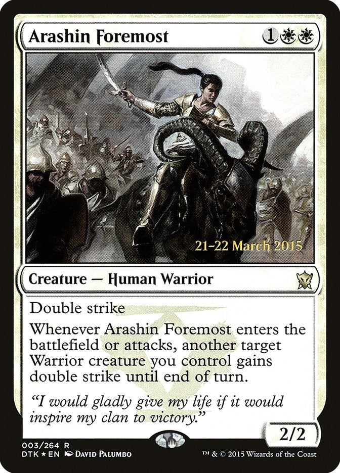 Image for Arashin Foremost (Prerelease Cards) (3) - Magic: The Gathering