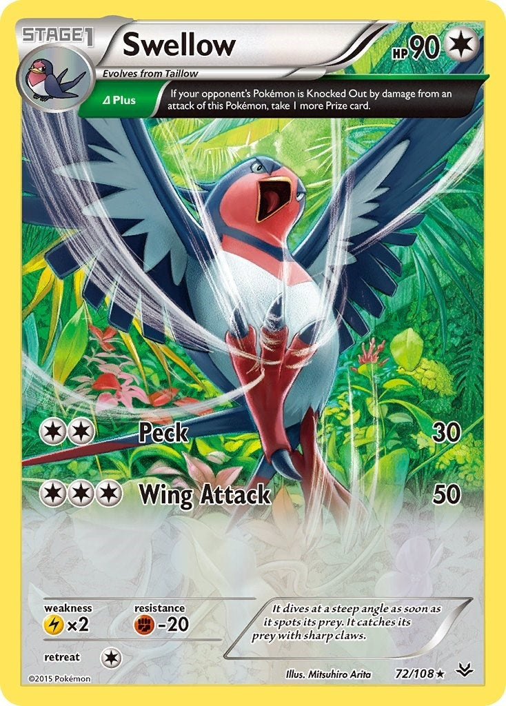Image for Swellow (72 Delta) (XY - Roaring Skies) (72/108) - Pokemon