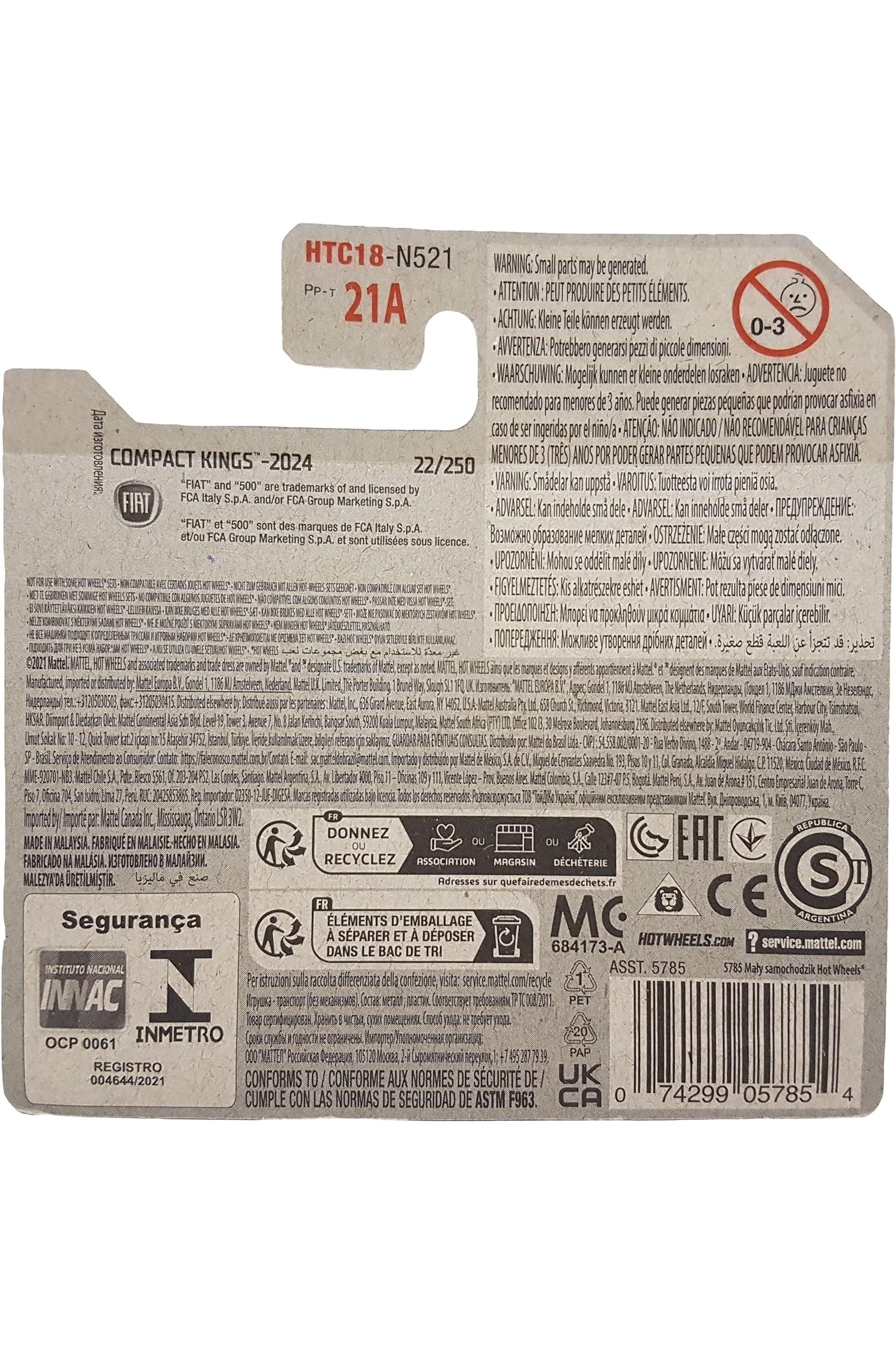 022/250 Hot Wheels - Fiat 500e - Compact Kings 2/5 - 2024 HTC18 - Hot Wheels