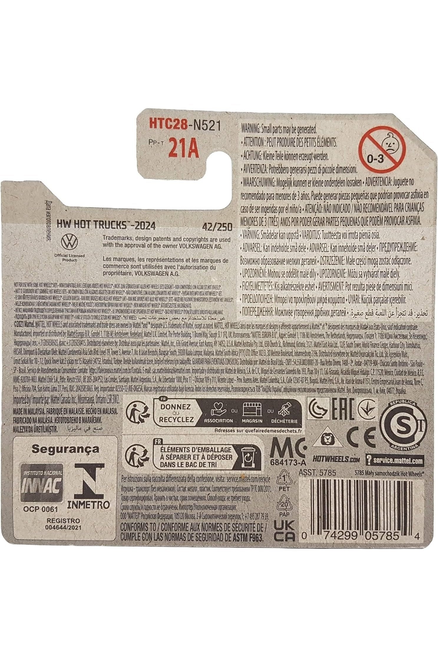 042/250 Hot Wheels - Volkswagon T2 Pickup - HW Hot Trucks 1/10 - HTC28 2024 - Hot Wheels