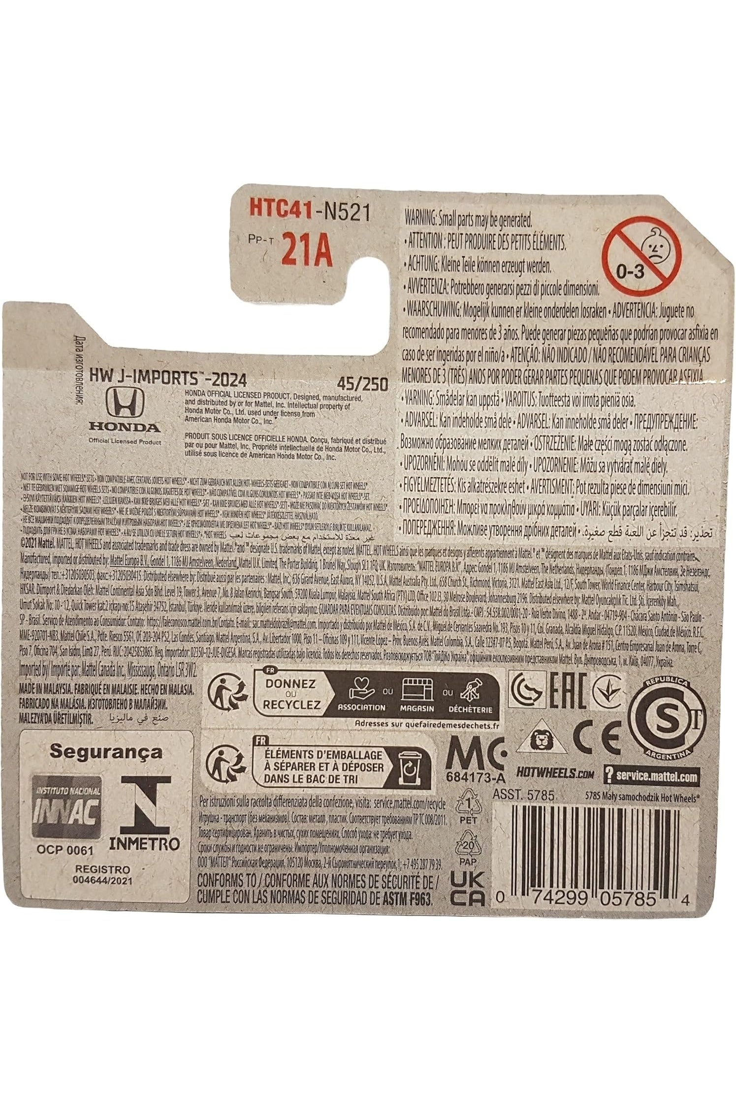 045/250 Hot Wheels - Honda Civic Si - HW J-Imports 2/10 -2024 - HTC41 - Hot Wheels