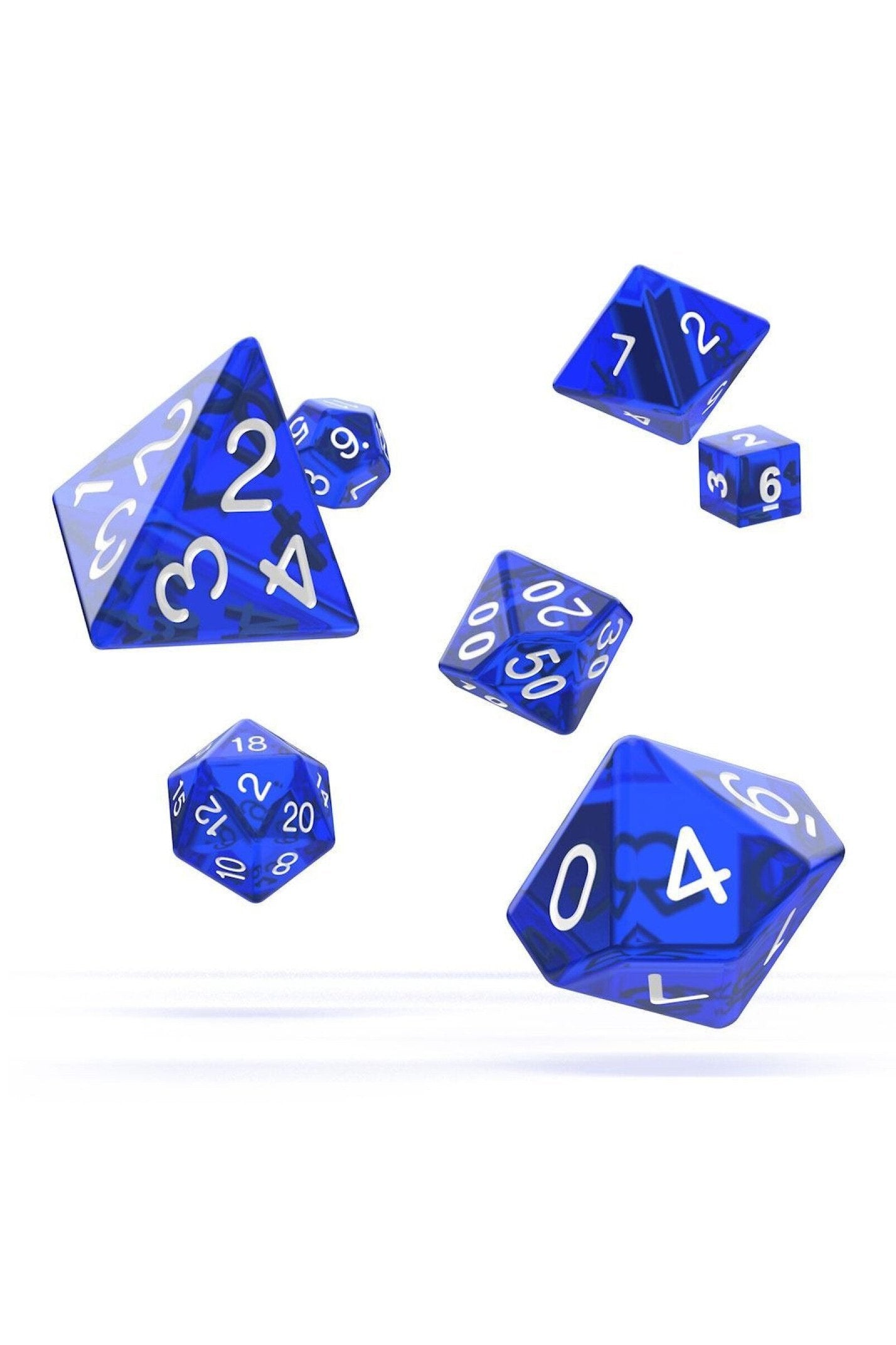 Oakie Doakie Dice - RPG Set 7 Pack Translucent - Blue