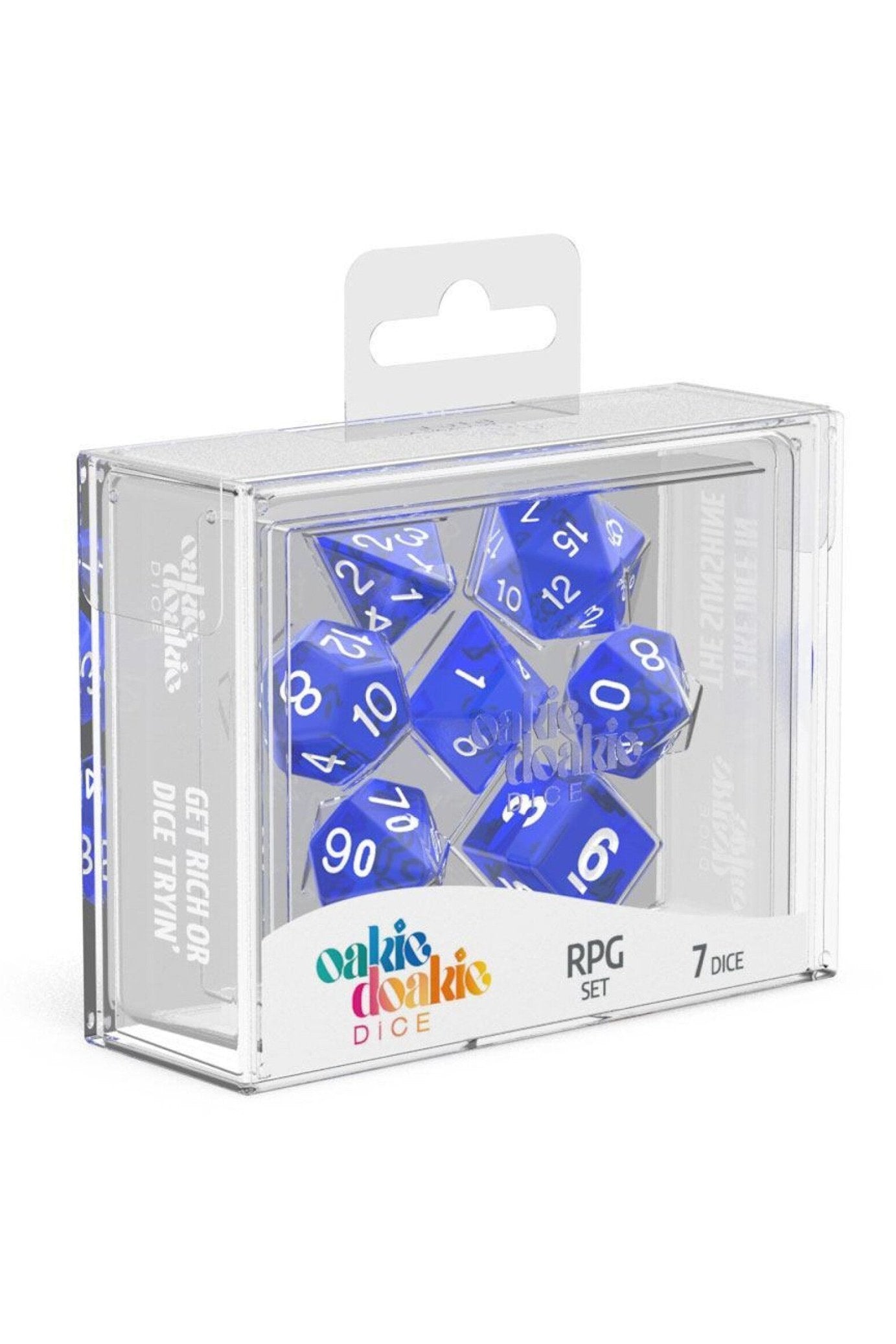 Oakie Doakie Dice - RPG Set 7 Pack Translucent - Blue