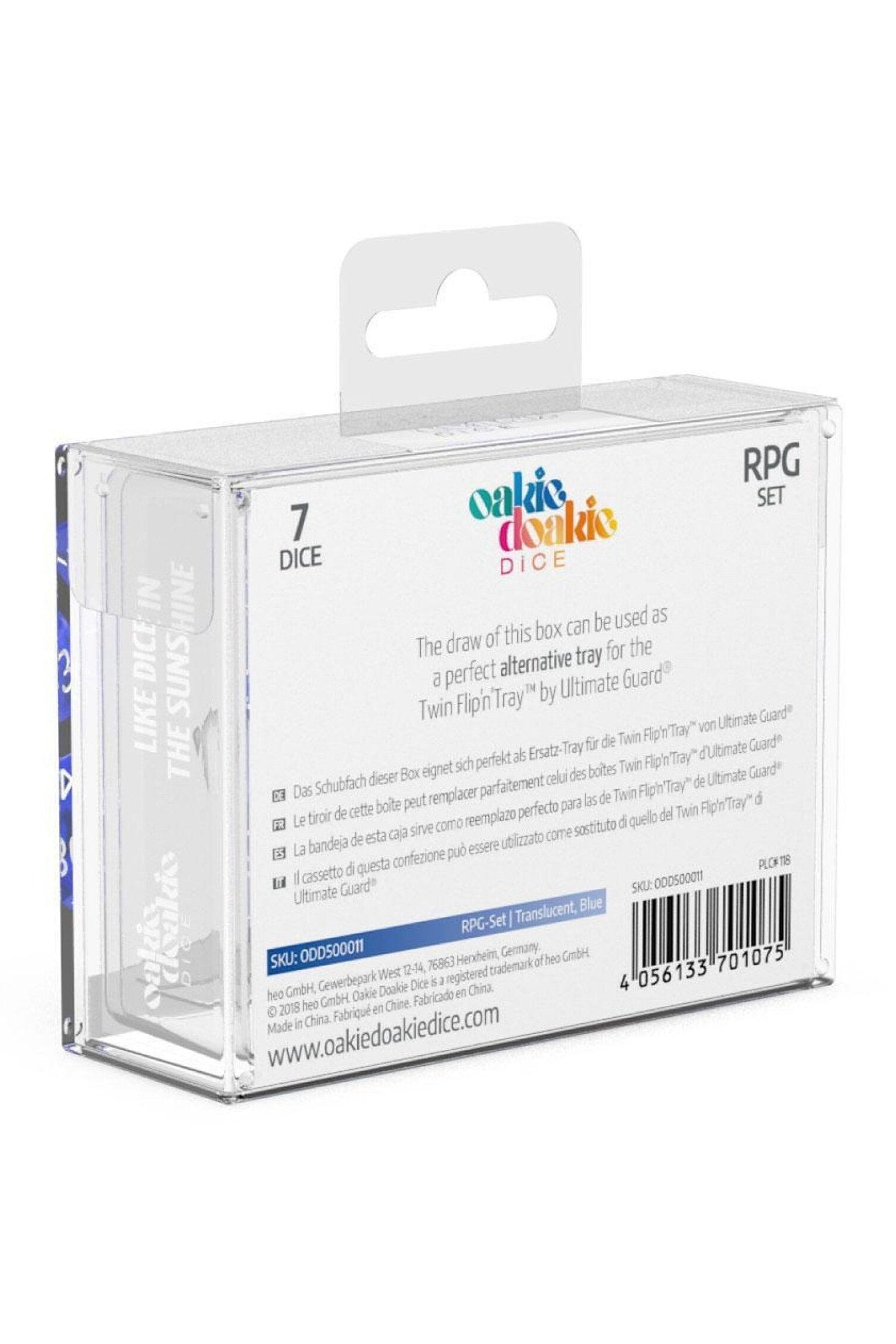 Oakie Doakie Dice - RPG Set 7 Pack Translucent - Blue