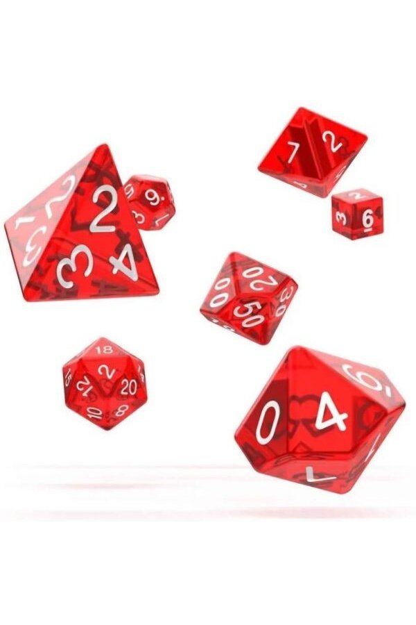 Oakie Doakie Dice - RPG Set 7 Pack Translucent - Red