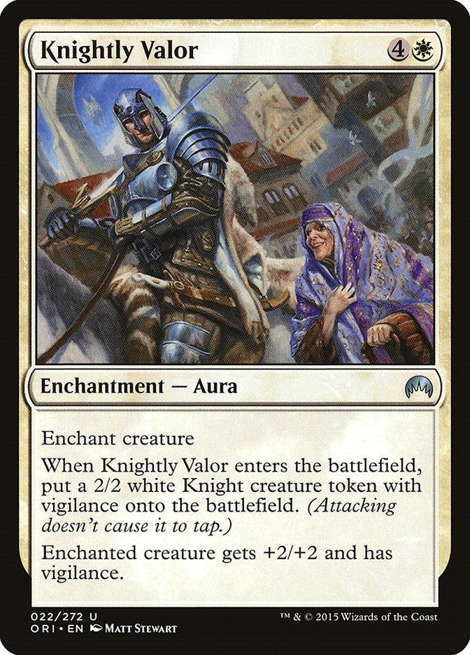 Image for Knightly Valor (Magic Origins) (22) - Magic: The Gathering
