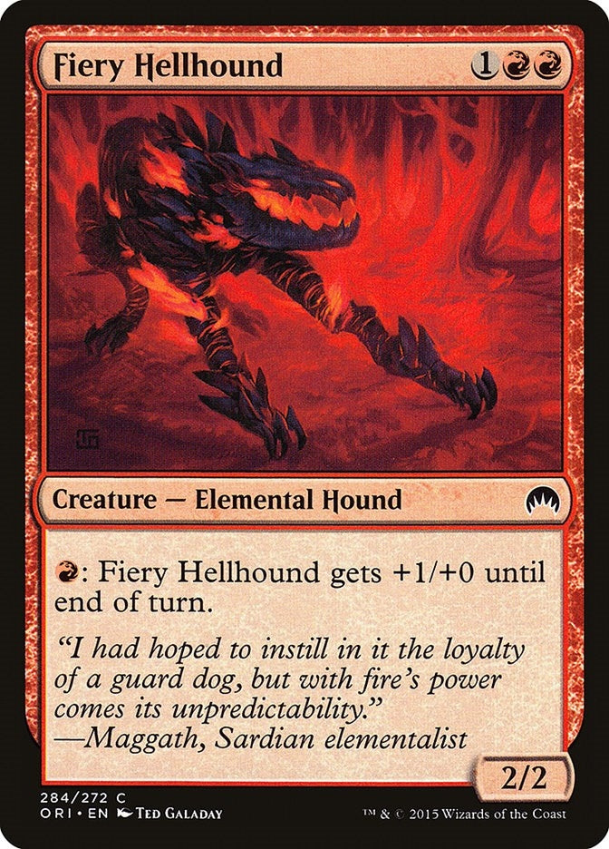 Image for Fiery Hellhound (Magic Origins) (284) - Magic: The Gathering