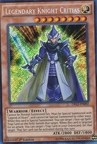 Image for Legendary Knight Critias (Dragons of Legend 2) (DRL2-EN002) - YuGiOh