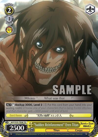 Image for "Sudden Reinforcement" Eren Titan (Attack on Titan) (AOT/S35-TE08 TD) - Weiss Schwarz
