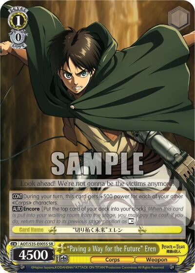 Image for "Paving a Way for the Future" Eren (SR) (Attack on Titan) (AOT/S35-E005S SR) - Weiss Schwarz