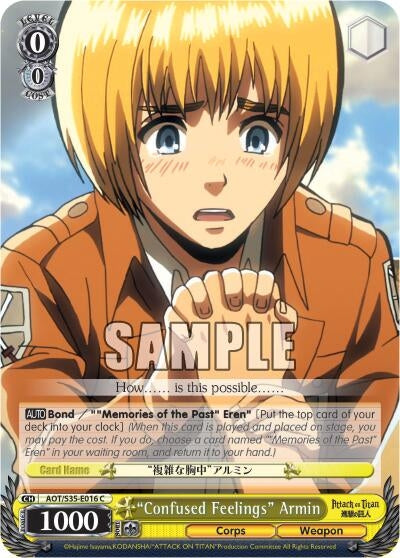 Image for "Confused Feelings" Armin (Attack on Titan) (AOT/S35-E016 C) - Weiss Schwarz