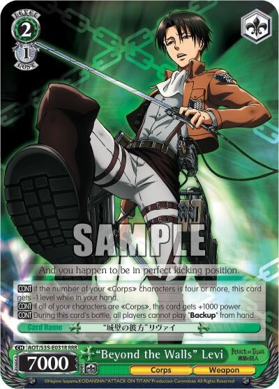 Image for "Beyond the Walls" Levi (RRR) (Attack on Titan) (AOT/S35-E031R RRR) - Weiss Schwarz