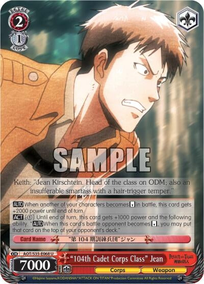 Image for "104th Cadet Corps Class" Jean (Attack on Titan) (AOT/S35-E068 U) - Weiss Schwarz
