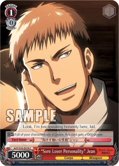 Image for "Sore Loser Personality" Jean (Attack on Titan) (AOT/S35-E078 C) - Weiss Schwarz