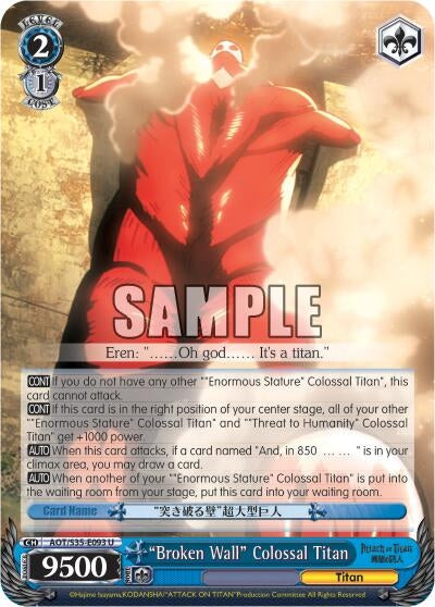 Image for "Broken Wall" Colossal Titan (Attack on Titan) (AOT/S35-E093 U) - Weiss Schwarz