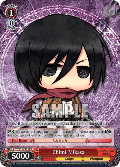 Image for Chimi Mikasa (Attack on Titan) (AOT/S35-E109 PR) - Weiss Schwarz