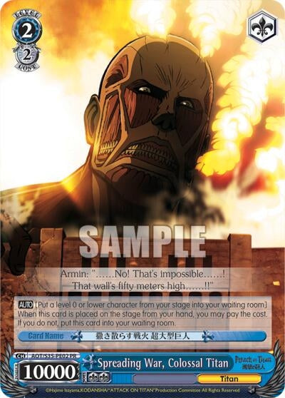 Image for Spreading War, Colossal Titan (Attack on Titan) (AOT/S35-PE02 PR) - Weiss Schwarz