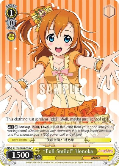 Image for "Full Smile!" Honoka (Love Live! DX) (LL/EN-W01-039 C) - Weiss Schwarz