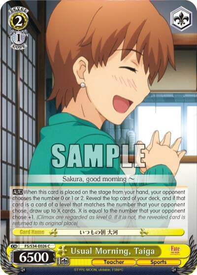Image for Usual Morning, Taiga (Fate/stay night [Unlimited Blade Works]) (FS/S34-E026 C) - Weiss Schwarz