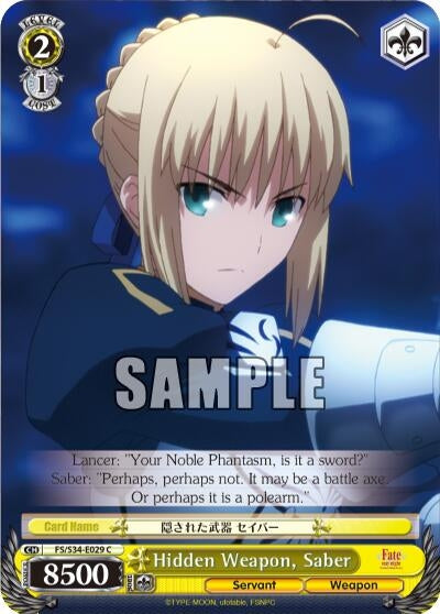 Image for Hidden Weapon, Saber (Fate/stay night [Unlimited Blade Works]) (FS/S34-E029 C) - Weiss Schwarz