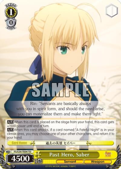 Image for Past Hero, Saber (TD) (Fate/stay night [Unlimited Blade Works]) (FS/S34-TE04 TD) - Weiss Schwarz