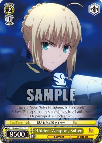 Image for Hidden Weapon, Saber (TD) (Fate/stay night [Unlimited Blade Works]) (FS/S34-TE06 TD) - Weiss Schwarz