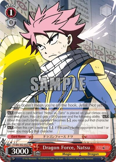 Image for Dragon Force, Natsu (Fairy Tail ver.E) (FT/EN-S02-052 RR) - Weiss Schwarz