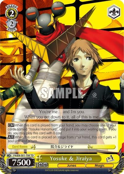 Image for Yosuke & Jiraiya (Persona 4 ver.E) (P4/EN-S01-T08 TD) - Weiss Schwarz