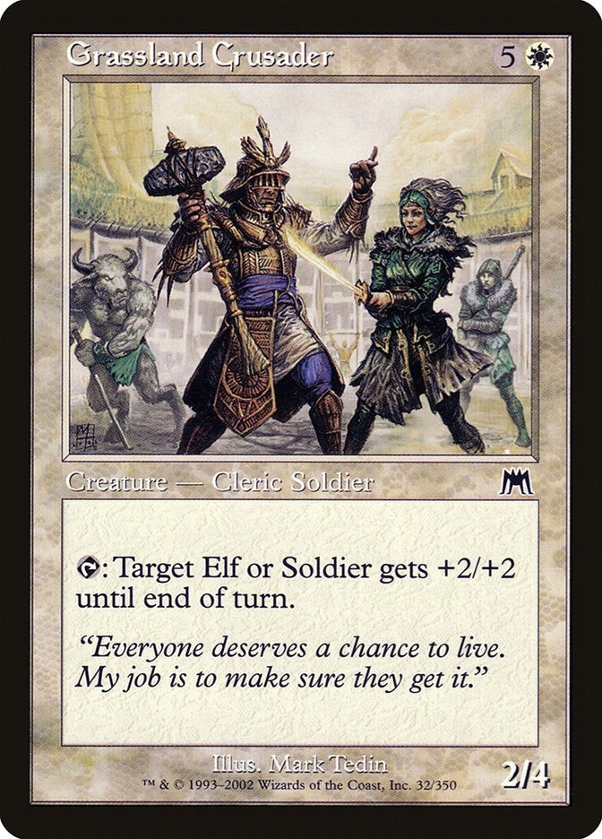 Image for Grassland Crusader (Onslaught) (32) - Magic: The Gathering
