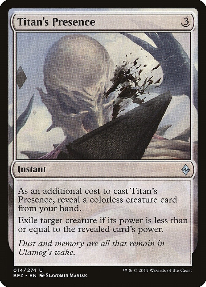 Image for Titan's Presence (Battle for Zendikar) (14) - Magic: The Gathering