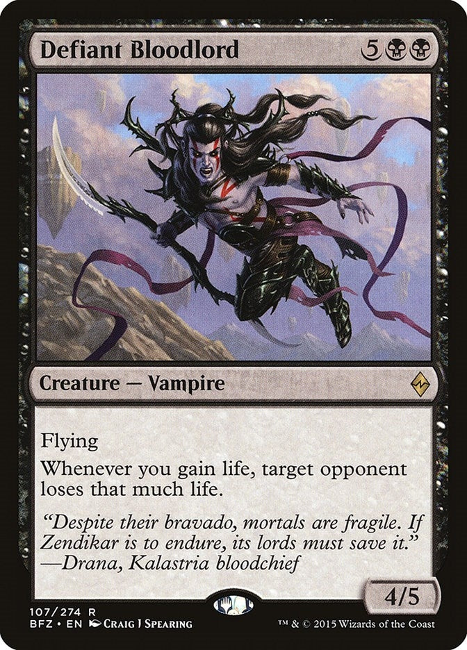 Image for Defiant Bloodlord (Battle for Zendikar) (107) - Magic: The Gathering