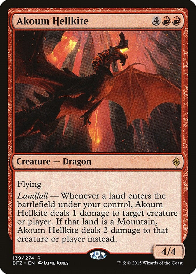 Image for Akoum Hellkite (Battle for Zendikar) (139) - Magic: The Gathering