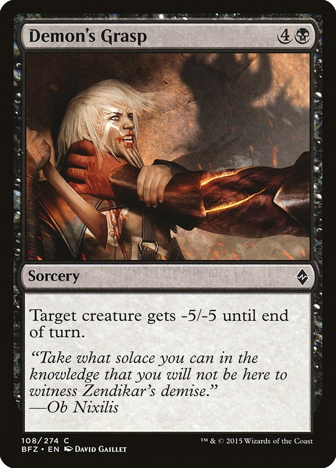 Image for Demon's Grasp (Battle for Zendikar) (108) - Magic: The Gathering