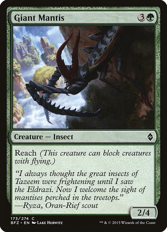 Image for Giant Mantis (Battle for Zendikar) (173) - Magic: The Gathering