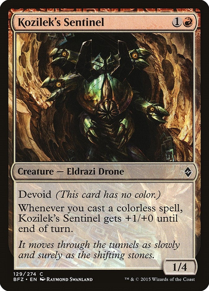 Image for Kozilek's Sentinel (Battle for Zendikar) (129) - Magic: The Gathering