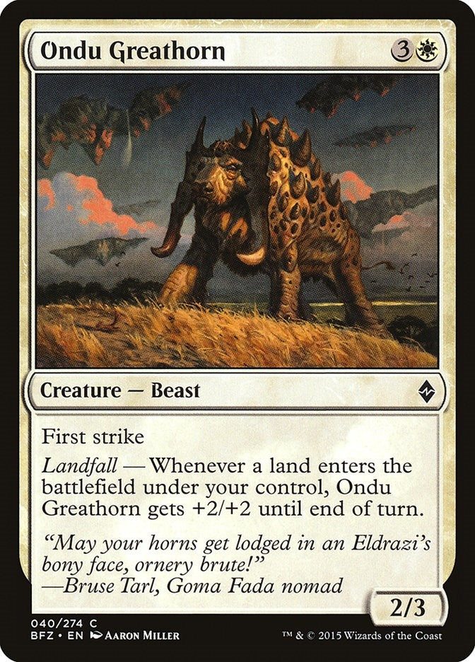 Image for Ondu Greathorn (Battle for Zendikar) (40) - Magic: The Gathering