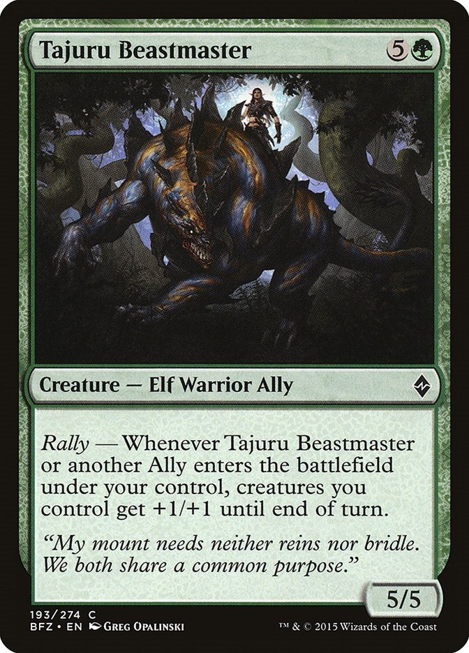 Image for Tajuru Beastmaster (Battle for Zendikar) (193) - Magic: The Gathering