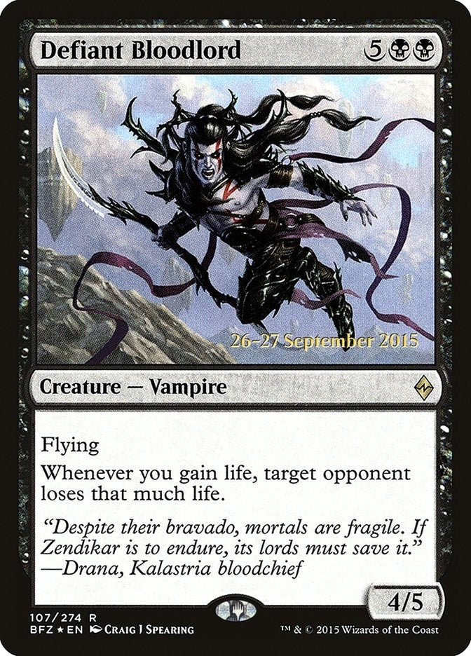 Image for Defiant Bloodlord (Prerelease Cards) (107) - Magic: The Gathering