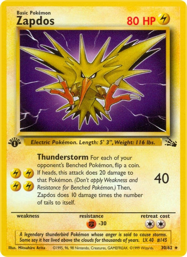 Image for Zapdos (30) (Fossil) (30/62) - Pokemon