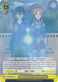 Image for Returning to the Front Lines (Sword Art Online) (SAO/S20-E021 U) - Weiss Schwarz