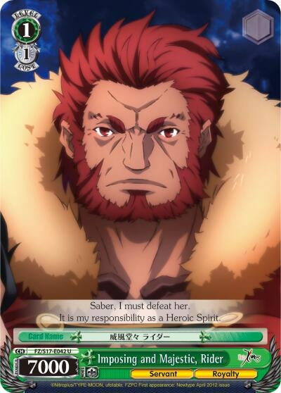 Image for Imposing and Majestic, Rider (Fate/Zero) (FZ/S17-E042 U) - Weiss Schwarz
