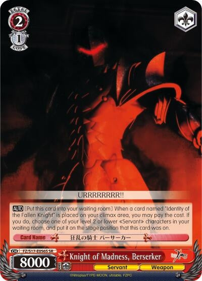 Image for Knight of Madness, Berserker (SR) (Fate/Zero) (FZ/S17-E056S SR) - Weiss Schwarz