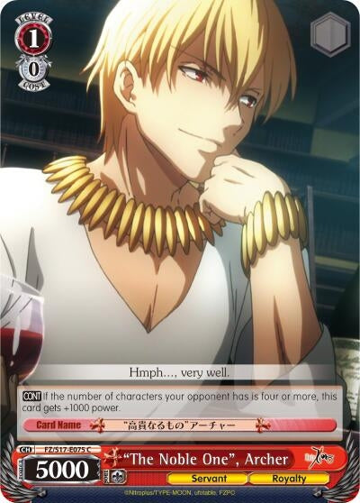 Image for "The Noble One", Archer (Fate/Zero) (FZ/S17-E075 C) - Weiss Schwarz
