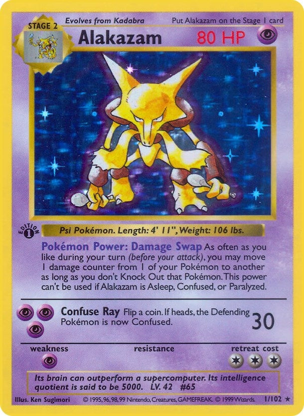 Image for Alakazam (Base Set (Shadowless)) (001/102) - Pokemon