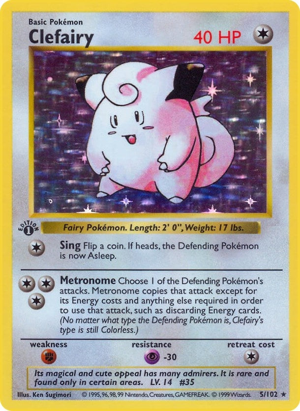 Image for Clefairy (Base Set (Shadowless)) (005/102) - Pokemon