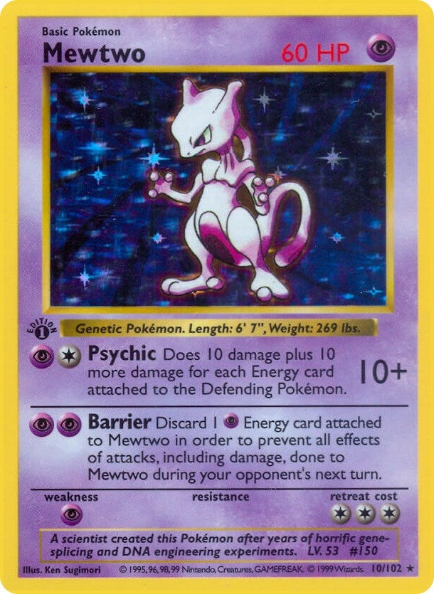 Image for Mewtwo (Base Set (Shadowless)) (010/102) - Pokemon