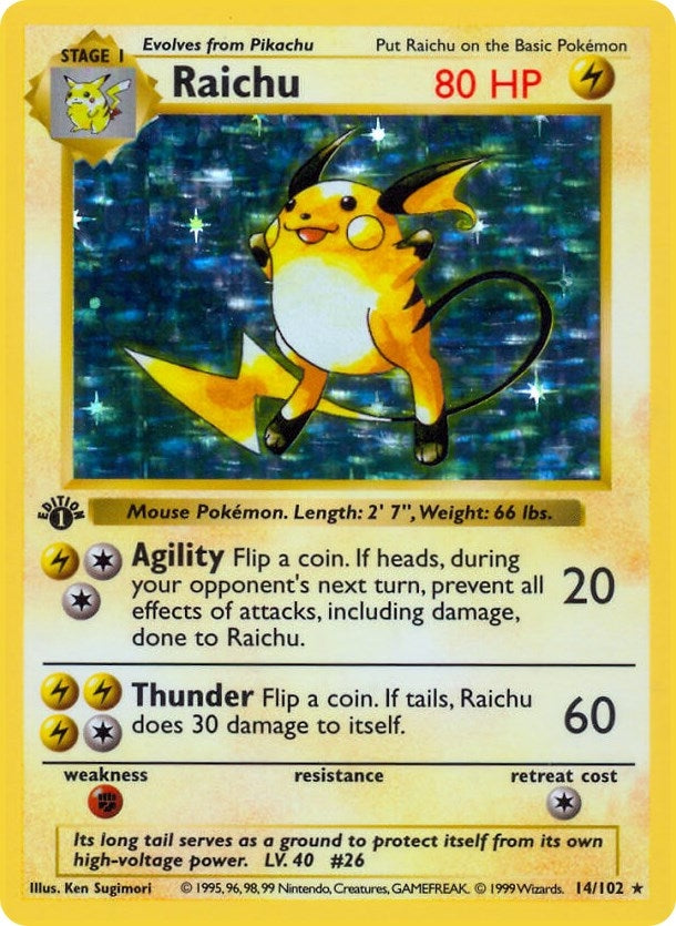 Image for Raichu (Base Set (Shadowless)) (014/102) - Pokemon