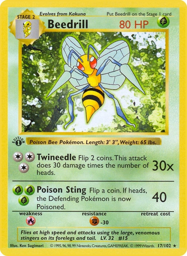 Image for Beedrill (Base Set (Shadowless)) (017/102) - Pokemon
