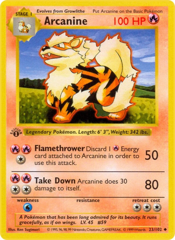 Image for Arcanine (Base Set (Shadowless)) (023/102) - Pokemon