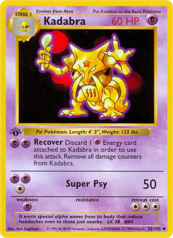 Image for Kadabra (Base Set (Shadowless)) (032/102) - Pokemon